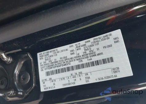 2019 Ford F-150 Xl z USA, uszkodzony, nr VIN 1FTEW1EPXKFD48372